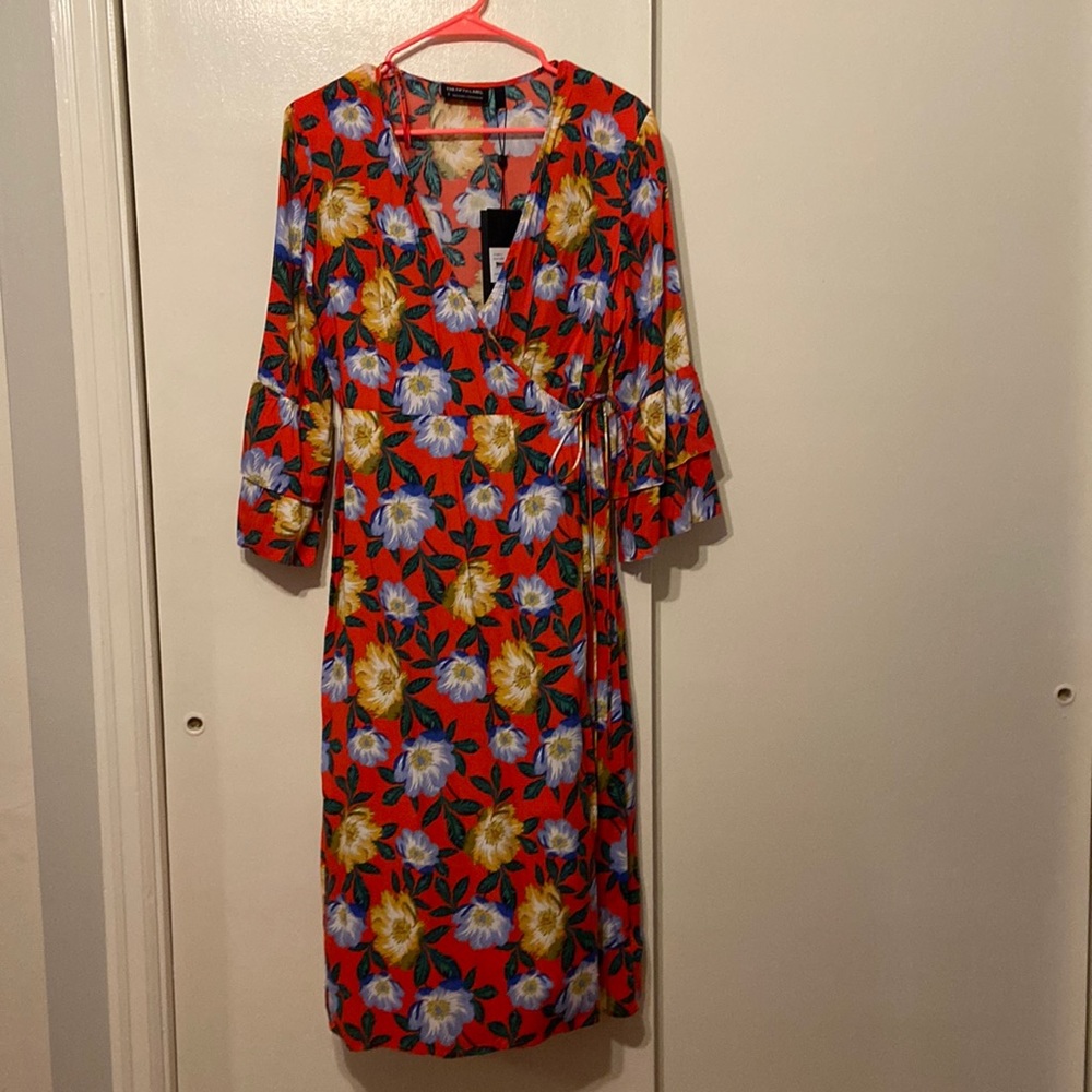NWT The Fifth Label tropical midi wrap dress sz M